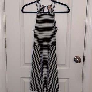 striped halter a-line dress